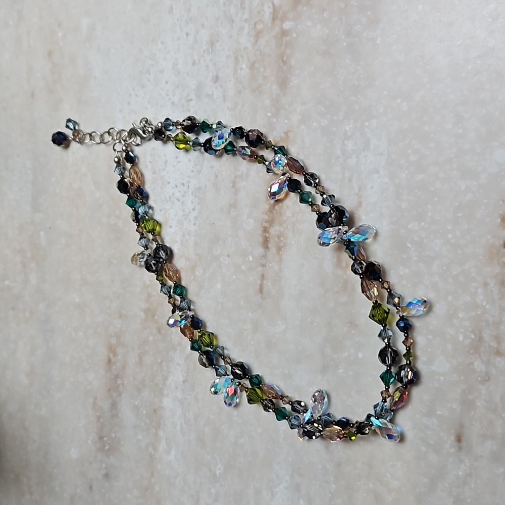 😍Emily Ray 925 Silver Swarovski Bead Necklace 😍NWOT